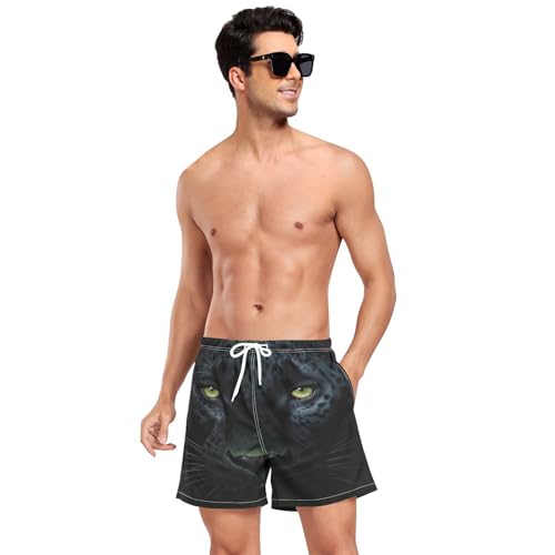Black Dark Panther Mens Swim Trunks, Quick Dry Mens Boardshorts, 4.7 Inches Inseam Mens Bathing Suits(73)3