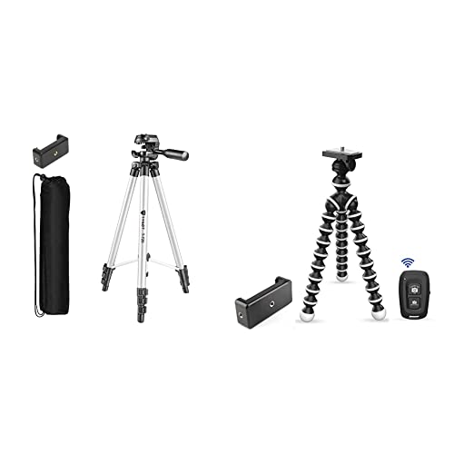 Image of Tygot T-720 (52 inch) Tripod for Smartphones & Cameras & Gorilla Tripod /Mini 33 CM (13 Inch) Tripod for Mobile Phone with Phone Mount & Remote | Flexible Gorilla Stand for DSLR & Action Cameras
