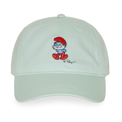 Capslab Czapka męska i damska, czapka Dad Cap Smerfy, regulowana przez Strapback, Wodna zieleń/niebieski/czerwony, rozmiar uniwersalny