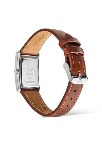 Image of Daniel Wellington Bound 35x24mm Guilloche Silver - Men Watch Stainless Steel Leather Strap Watch