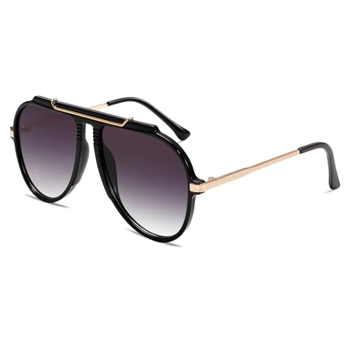 GUVIVI Oversized Aviator Sunglasses for Women 70s Retro Gold TopBar Glasses by GUVIVI - Used condition - Image 4