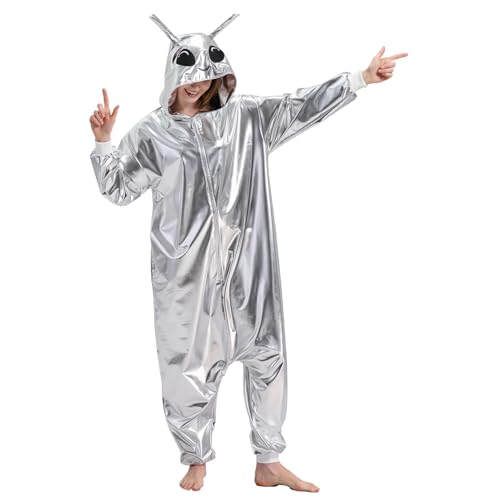 NAMHTOM Adult Alien Onesie Costume Cosplay Animal Pajamas Halloween Costumes Cartoon Cosplay Sleepwear for Women Men