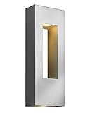 Hinkley Atlantis Collection Two Light 6.5W GU10 LED Outdoor Large Wall Mount Lantern, Titanium