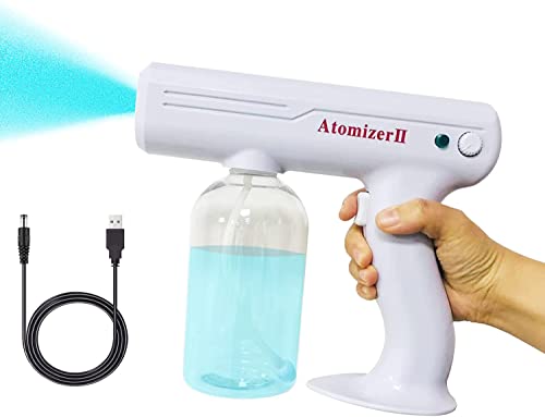 Nano Blue Light Barber Spary Gun,Atomizer Sprayer Electric Fogger Spray Bottle Gun,Wireless Rechargeable Handheld Machine for Home,Garden,Car,Office 27 OZ