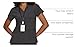 floralhue Scrub Tops for Women, Curved V-Neck Scrub Tops with 3 Pockets, Soft Stretch, Easy Care,Dark Grey,S