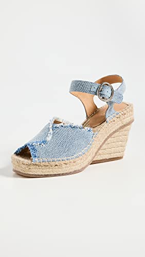 Rag & Bone Women's Santiago Wedge Espadrilles, Ltdenim, Blue, Tan, 6 Medium Us #TOP1