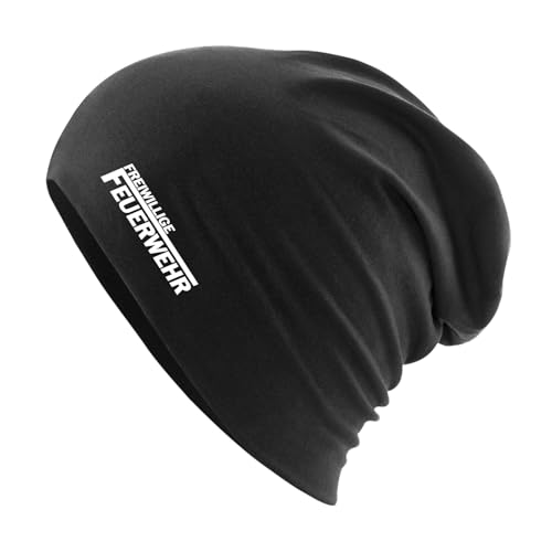 Huuraa Beanie Freiwillige Feuerwehr Black One Size Baumwolle und Elasthan Mütze Geschenkidee