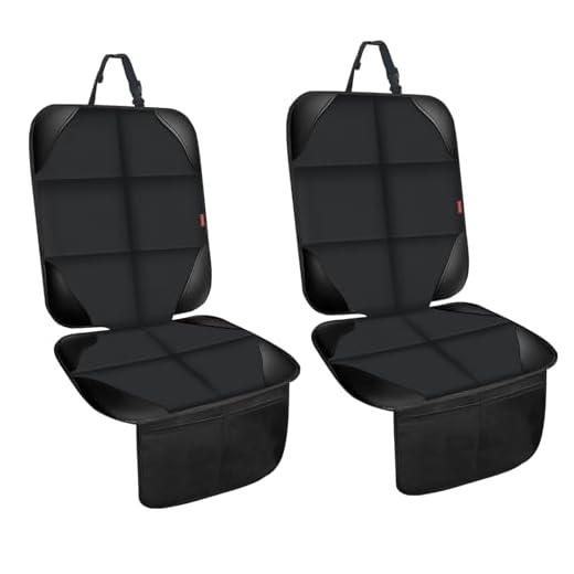 MORROLS Car Seat Protectors for Child Car Seats,2 Pack Leather Seats Protectors with Non-Slip Bottom Large Mesh Pockets,Waterproof Leather and Fabric Car Seats for SUV, Sedan, Trunk