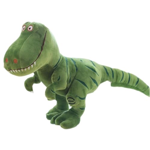 Lempefe Juguete de peluche de dinosaurio, 40 cm, bonito juguete de simulación Tyrannosaurus Rex, lindo juguete de peluche de dinosaurio de dibujos animados regalo para bebés, niños, adultos (verde)