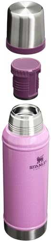 Stanley Classic Vacuum Insulated Wide Mouth Bottle - Hammertone Lilac - BPA-Free 18/8 Stainless Steel Thermos for Cold & Hot Beverages - 1.0 QT