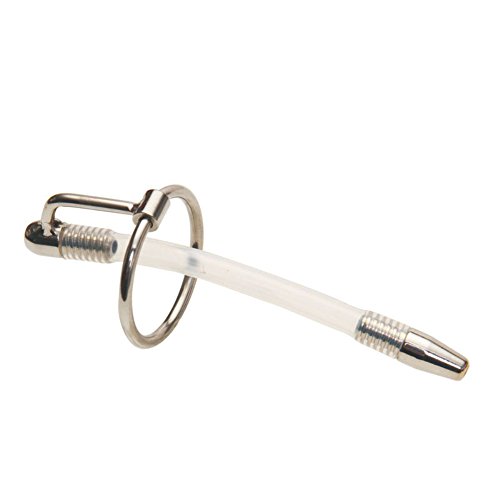 Davidsource Bizarre Metal Urethral Sounding Plug Urethra Dilators Surgical Stainless Steel Penis Plug CBT Kit Man Masturbate Sex Toy (3.8-inches,Silicone Tube Plug)