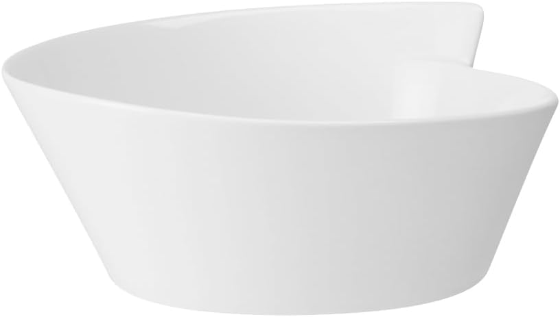 Villeroy & Boch New Wave Medium Round Salad Bowl, 101.5 oz, Premium Porcelain, White