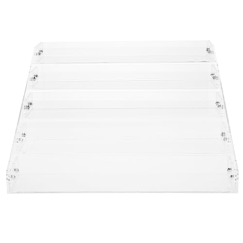 Happyyami Acrylic Drink Display Rack Perfume Holder Tiered Shelf Space-saving for Retail Home Use
