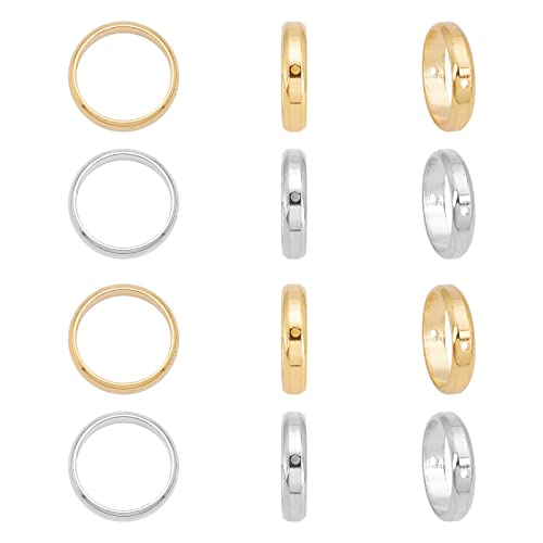 Marcos de cuentas de acero inoxidable UNICRAFTALE de 12mm y 14mm con acabados oro y plata