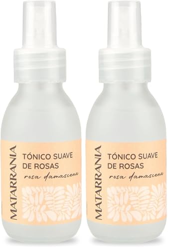 MATARRANIA Tónico Suave de Rosa Damascena Facial 100% Natural y Ecológico, Agua Floral Calmante y Equilibrante para Todo Tipo de Piel, Hidratante, Refresca y Restaura el pH, Sin Alcohol, Natural
