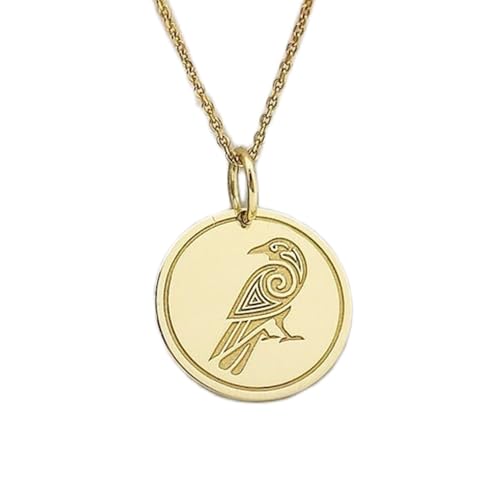 Collier corbeau celtique mystique en argent plaqué or pour affirmer son identité
