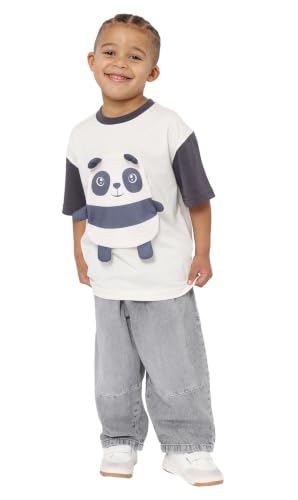 Snuggz Panda Kids T-Shirt with Secret Zip Pocket for Ages 3-4 Premium 3D Animal Print Top in Soft 100% Cotton Fun Unisex Kids Clothes Graphic Tee for Daily Adventures