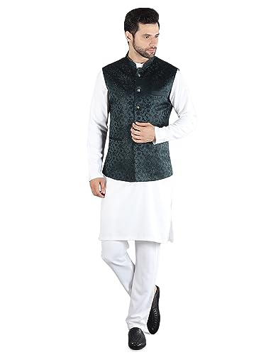 Image of Uri and MacKenzie Men's Silk Blend Kurta Pajama with Designer Ethnic Nehru Jacket /Modi Jacket