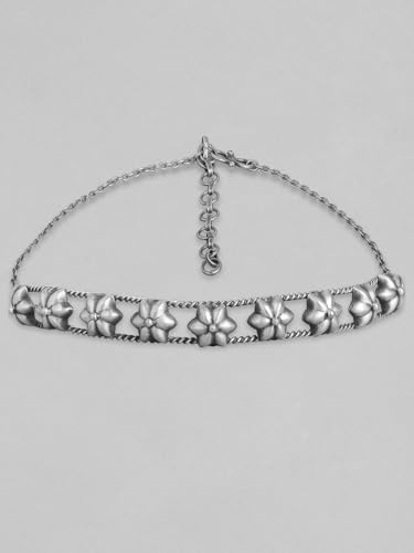 Image of Rubans Choker Necklace Oxidised Style Trendy Jewellery Gift for Women & Girls