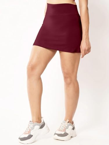 Image of FRAULEIN Skorts /Skirts with Attached Inner Shorts for Women & Girls Solid High Waist Mini Sports Skirts Tennis Running Workout Gym and Casual Skorts