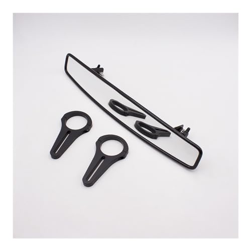 Rétroviseur rectangulaire de moto et ATV réglable avec supports de montage à pince pour guidon