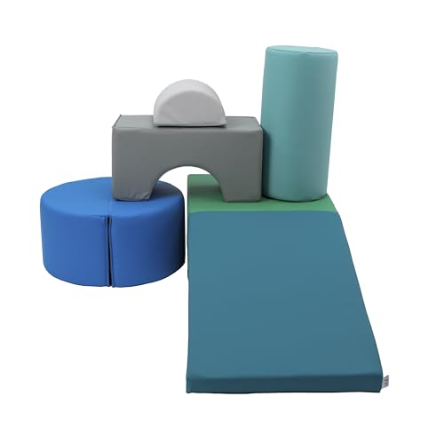 Image of FDP SoftScape Playtime and Climb Multipurpose Playset for Infants, Toddlers 10m-2yrs For Crawlers and Little Builders, Learn Gross Motor Skills at Home or Daycare (6-Piece)- Contemporary, 12364-CT