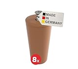 BAUHELD® Tope de persiana enrollable de 40 mm [8 unidades] de plástico [fabricado en Alemania] – Tope de tope para persianas, color marrón claro