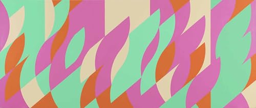 Affiche murale abstraite de Bridget Riley Peinture avec verticales sur toile 50x120cm sans cadre