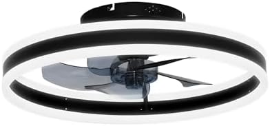 Ventilador de Teto com Luz LED 50cm, 36W 3 Cores, Motor DC Silenc...