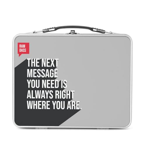 Lunch Box in metallo argentato per sandwich e snack – The Next Message You Need Is Always Right Quote Ram Dass Inspire Motivate Spiritual Meditation – Scatola da gustare in alluminio, ciotola rigida
