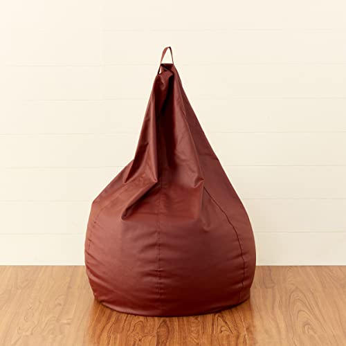 Image of Home Centre Flabby Brown Faux Leather Bean Bag