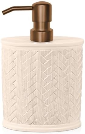 Elegante dispensador de jabón con bomba, diseño de tejido de cesta de resina, elegante accesorio de encimera de baño o cocina, para baño, cocina,