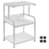 Fannova White Printer Stand, 3 Shelf Printer Table with Wheels, Rolling Printer Cart for Home Office