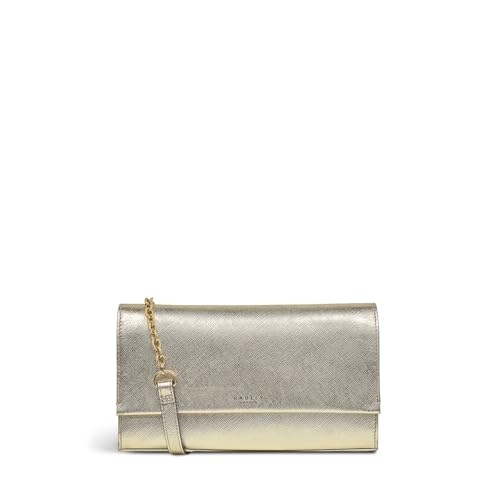 Image of RADLEY London Chancery Row Women's Mini Leather Flapover Crossbody Bag, Pale Gold