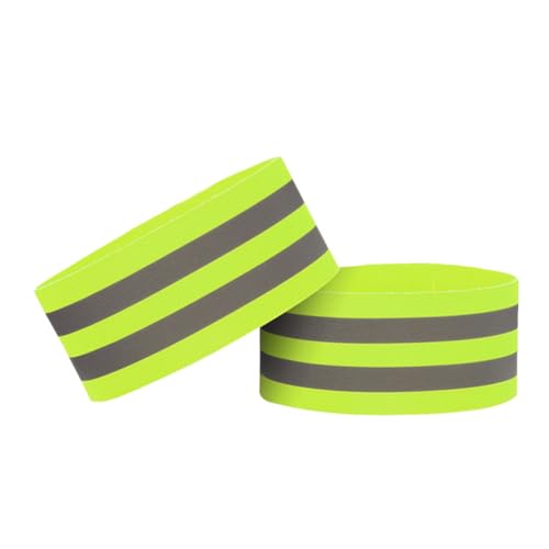 EYAKEG 2 Pieces Reflective Bands Reflector Bands for Wrist, Arm, Ankle, Leg, High Visibility Reflective Gear Safety Reflector Tape Straps for Night Walking, Cycling and Running, Green