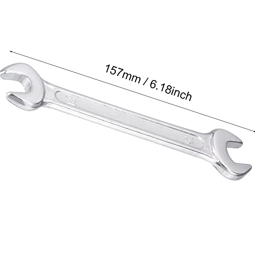 Utoolmart Double Open End Wrench, 157Mm Length Open End Wrench, 13 X 15Mm Thin Wrench Repairs Tool, 45# Carbon Steel Open Wrench, Chrome Plated, 1Pc #TOP1