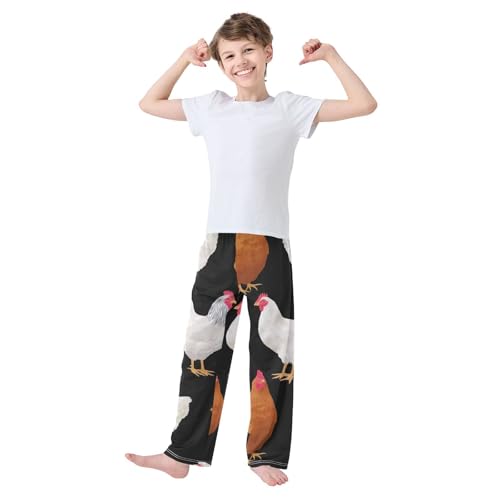 ZZXXB Cocks Boys Long Pants Soft Trousers Elastic Waist Kids Lounge Bottoms with Pockets S-XL3