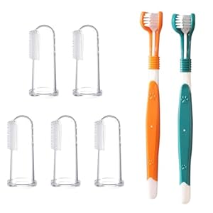 Tadipri 7 Stück Hundezahnbürste Finger Zahnbürste Set