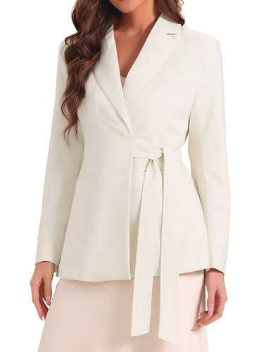 Image of Allegra K Casual Belted Blazer for Women