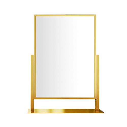 AIGUO Platz Rasierspiegel, Desktop-Rasierspiegel 25cm / 30cm, Klappspiegel, Schlafkosmetikspiegel, Doppelseitig Einstellbare (Color : Black, Size : 25cm) Cover