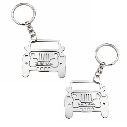 Image of Personalized Name Keychain Stainless Steel | Custom Engraved Metal Keyring for Doctor, CA, Advocate, Rider & Car Lovers | Unique Gift for Men & Women