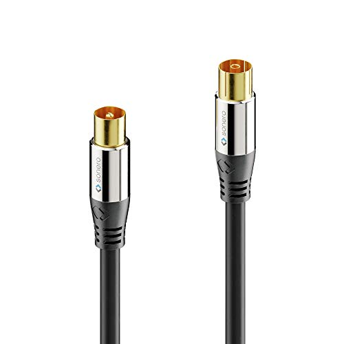 sonero Sat Antenna Cable Coaxial Cable Satellite TV Cable 1.5 m 2 Times Shielded for HDTV Receiver, Internet, Satellite, Dab - Image 2