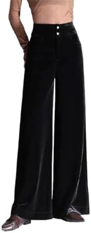Women Mulberry Silk Velour Pants Simple French Look Business Casu...