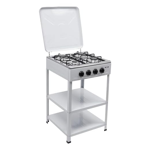 Donened - 4 fuegos de gas con soporte antideslizante, cocina de gas natural independiente, estufa de gas para camping, estufa de gas, estufa de gas, estufa de gas, 49 x 49 x 79 cm (blanco)