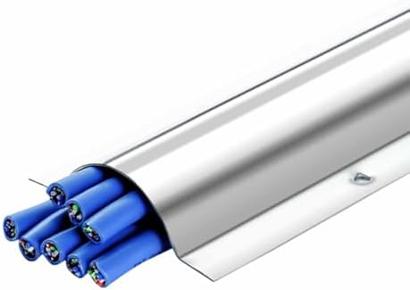 Stainless Steel Cable Raceway 1M/39-20 Pack Cord Concealer for Home, Office, School, Factory - Durable Floor & Wall-Mounted Cable Management System, Tidy Up Your Space!