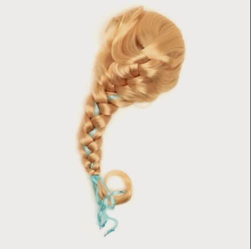 Perruque Elsa pour fille : longue tresse blonde d'héroïne