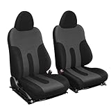 Kistrba Front Seat Covers Compatible with 1993-1997 Honda Del Sol, Neoprene Durability Truck Seat Cover, Black and Charcoal