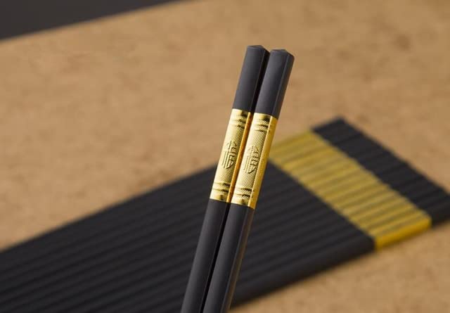 Chopsticks - Family Hotel Upscale 27cm Lengthened Boutique 10 double séríés alloy Japanese style amber chopsticks Japanese-style (D)