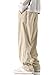 HOTake Men's Casual Corduroy Pants Vintage Drawstring Baggy Sweatpants Wide Leg L(36) Beige