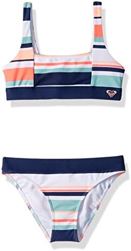 Roxy Girls' Big Happy Spring Athletic Swimsuit Set